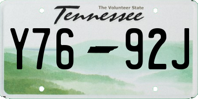 TN license plate Y7692J