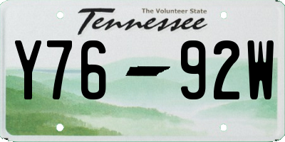 TN license plate Y7692W
