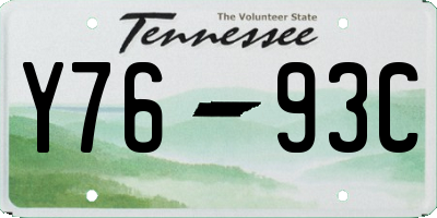 TN license plate Y7693C