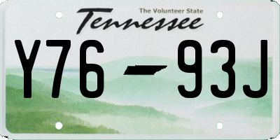 TN license plate Y7693J