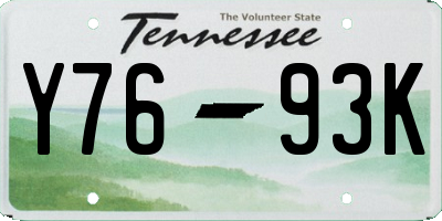 TN license plate Y7693K