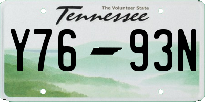 TN license plate Y7693N