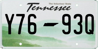 TN license plate Y7693Q
