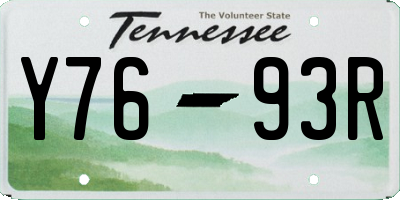 TN license plate Y7693R