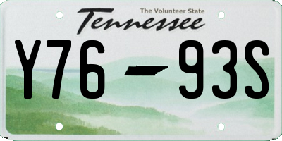 TN license plate Y7693S