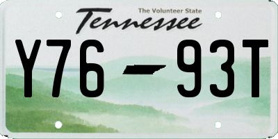 TN license plate Y7693T