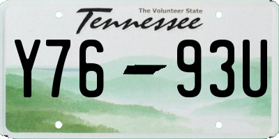 TN license plate Y7693U