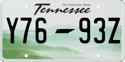 TN license plate Y7693Z