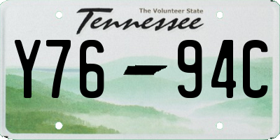 TN license plate Y7694C