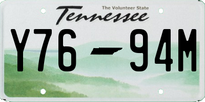 TN license plate Y7694M