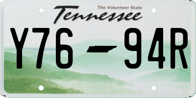 TN license plate Y7694R