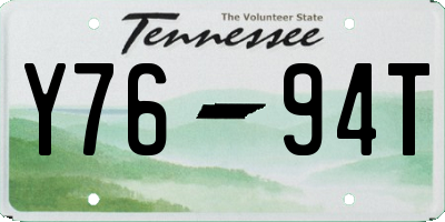TN license plate Y7694T