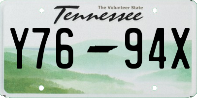 TN license plate Y7694X