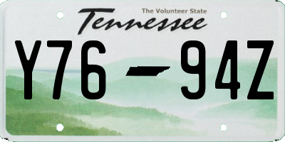 TN license plate Y7694Z
