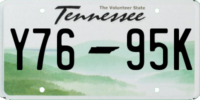 TN license plate Y7695K