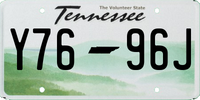 TN license plate Y7696J