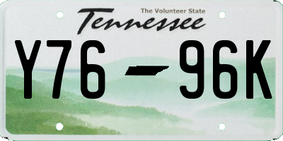 TN license plate Y7696K