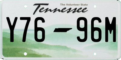 TN license plate Y7696M