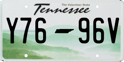 TN license plate Y7696V