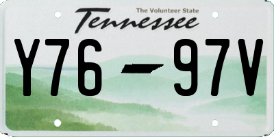 TN license plate Y7697V