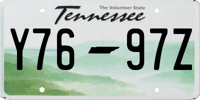 TN license plate Y7697Z