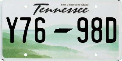 TN license plate Y7698D
