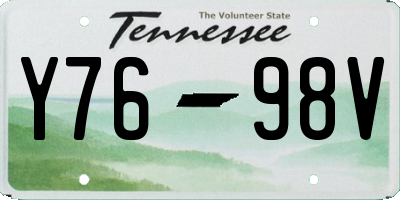 TN license plate Y7698V