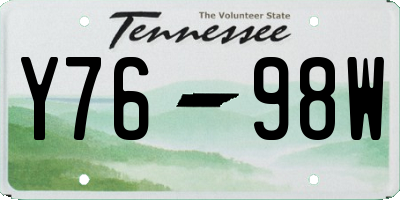 TN license plate Y7698W