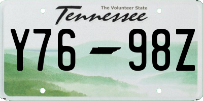 TN license plate Y7698Z