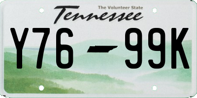 TN license plate Y7699K