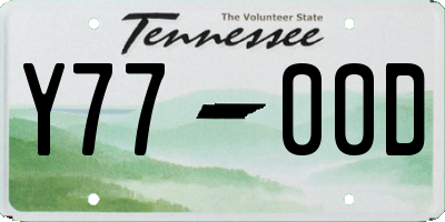TN license plate Y7700D