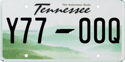 TN license plate Y7700Q