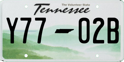 TN license plate Y7702B