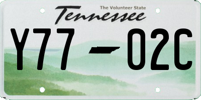 TN license plate Y7702C