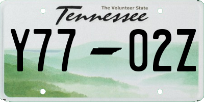 TN license plate Y7702Z