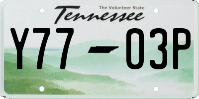 TN license plate Y7703P