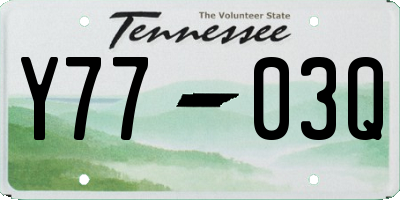 TN license plate Y7703Q