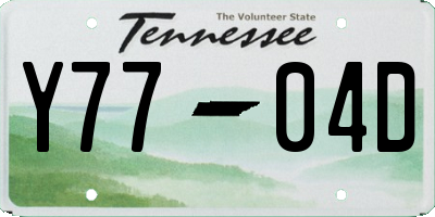 TN license plate Y7704D
