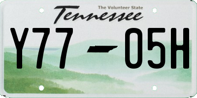 TN license plate Y7705H