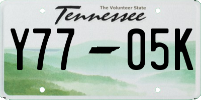 TN license plate Y7705K