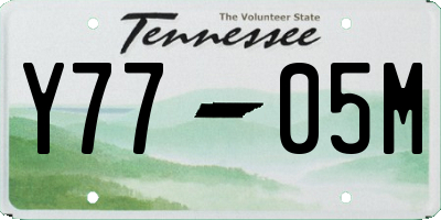 TN license plate Y7705M