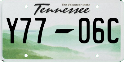 TN license plate Y7706C