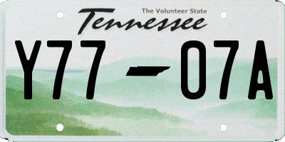 TN license plate Y7707A