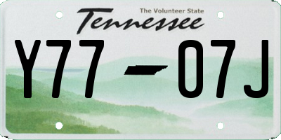 TN license plate Y7707J