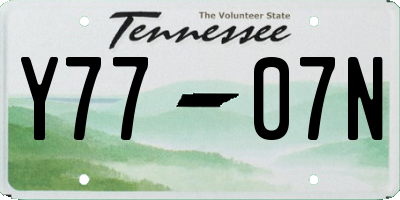 TN license plate Y7707N