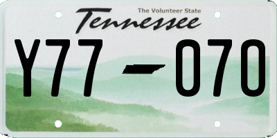 TN license plate Y7707O