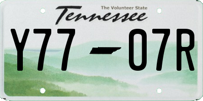 TN license plate Y7707R