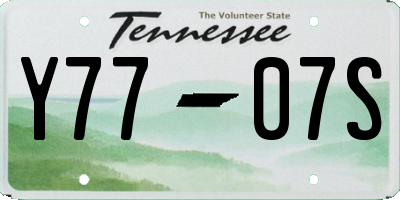 TN license plate Y7707S