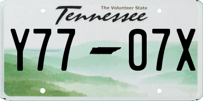 TN license plate Y7707X