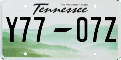 TN license plate Y7707Z